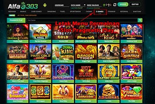 Letak menu game slot dalam situs judi slot terbaik dan terpercaya no 1 Indonesia