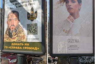 What do billboards in Kyiv say about men and women?