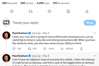 Paul Graham’s thoughts on writing and AI