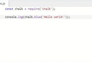 How to use chalk package in node.js on repl.it?