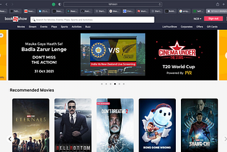 Building Clone of bookmyshow.com