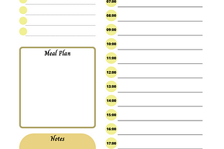 Daily planner printable sheet