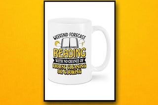 HOT Weekend forecast reading with no chance of house cleaning or cooking mug