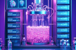 Image showing a futuristic bioreactor in a lab