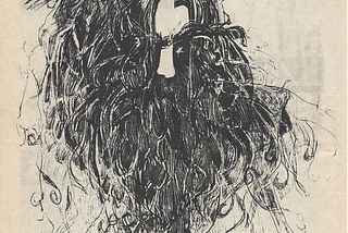 Alan Moore by Bill Sinkiewicz, 1987 for The Comics Journal