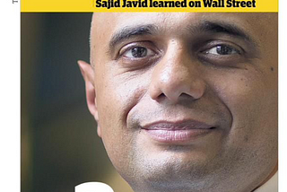 Risky business: Sajid Javid learned on Wall Street