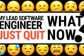 My Lead Software Engineer just quit. What now?