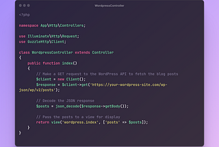 How to show WordPress Posts in Laravel application using WordPress API.
