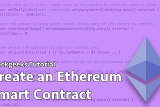 How To Create An Ethereum Smart Contract