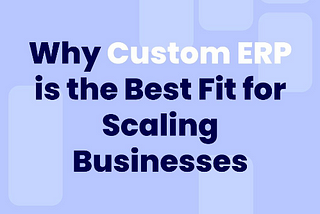 Why Custom ERP is the Best Fit for Scaling Businesses