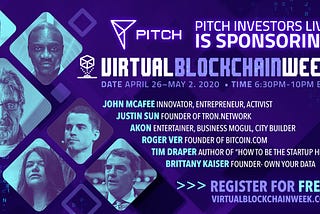 Pitch Investors Live SponsorsVirtual Blockchain Week