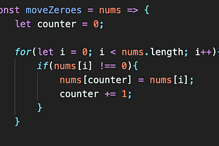 Solving the Move Zeroes Algorithm