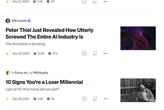 My ‘For you’ tab on Medium filled with whiny “AI is a big nothingburger”-slop