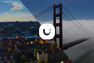 Visual with the Uizard logo between Copenhagen, Denmark, and San Francisco, California, USA.