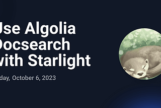 Use Algolia Docsearch with Starlight