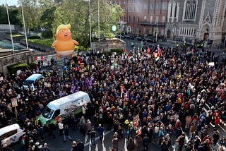 Baby sitting Trump in Dublin