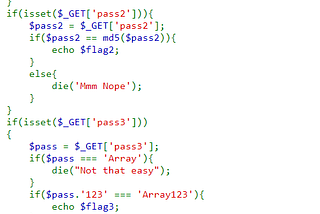 bi0s Recruitment CTF Writeup : Web Exploitation (5/5) — PHP tricks
