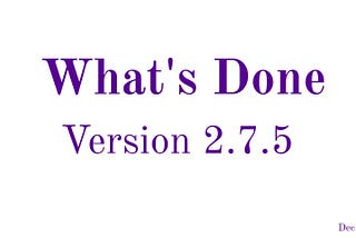 Whats Done 2.7.5