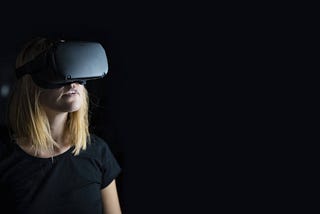 women wearing virtual reality headset