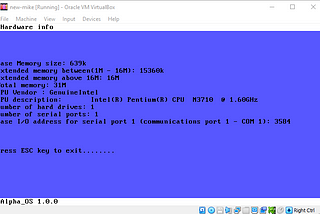 Creating a simple OS to retrieve hardware information.