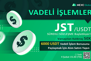 MEXC Global, 6.000 USDT Ödüllü JST/USDT Vadeli İşlemlerini Başlatıyor