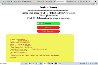 Recognizing Characters on the Number Plate of a Car using Python and Fetching Owner's details.