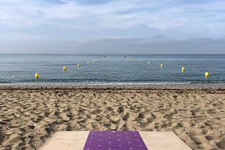 Yoga mat on beach, yoga is more than physical, mind, body, connection