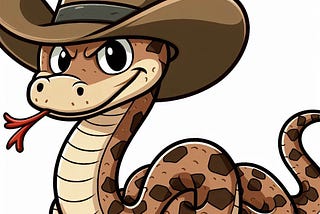 Snake in cowboy hat.