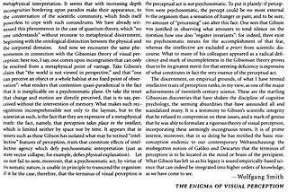 On J. J. Gibson’s “ecological theory” of perception and the necessity of metaphysical explanation…