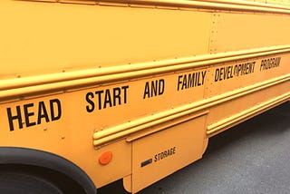 side view of a school bus