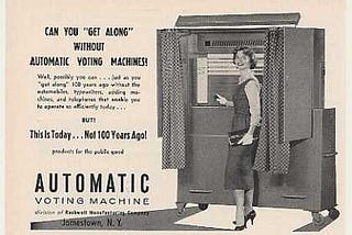 Vintage Voting Machine with Voter