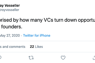 I’m surprised by how many VCs turn down opportunities to meet founders.