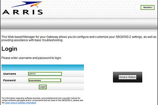 arris sign in account