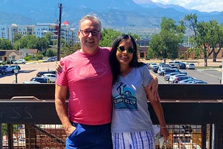 Joe Guay and Sarah Paris pose