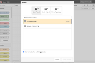 Switching multiple projects on a single Node-RED environment