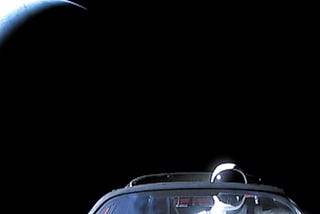 Tesla Spacester Cover consists of a Tesla Roadster in orbit