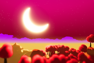 an in-game screenshot of a landscape, with big parts of the image being covered by the sky