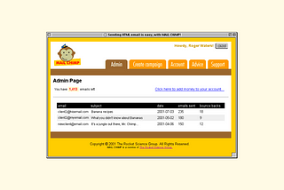 How the first version of Mailchimp was designed