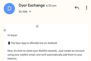 📱 Claim Your Waitlist Rewards Now with the Dyor App on Android!