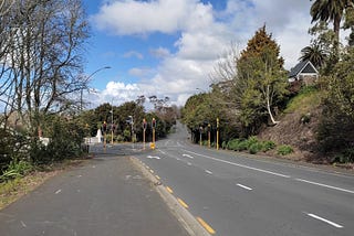 Empty street in Hamilton New Zealand