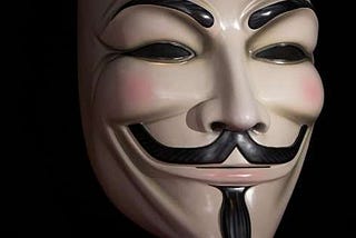 The iconic mask from V for Vendetta