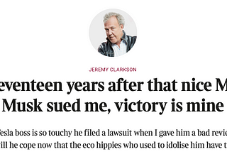 Jeremy Clarkson is not our friend