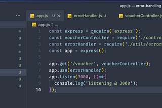 Error handling in Express / Node.js