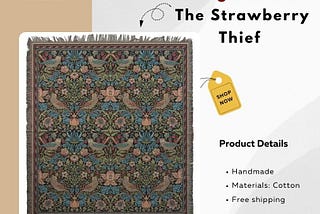 Artistry in Every Thread: The Strawberry Thief Jacquard Woven Throw by Belgian Wall Tapestry