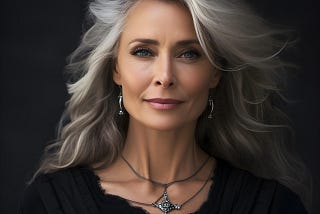 Confident and peaceful Boomer woman