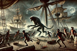 A captain’s quiet deceit: A monster attacks the crew of a British frigate