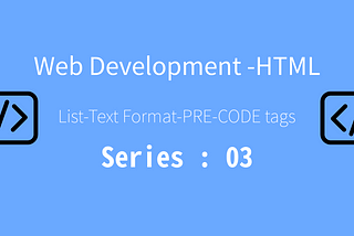 Web Development — HTML