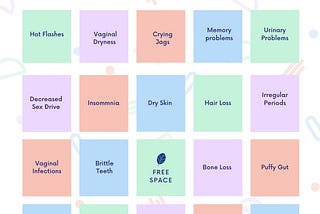 Menopause B-I-N-G-O
