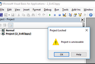 VBA Project Locked; Project is Unviewable