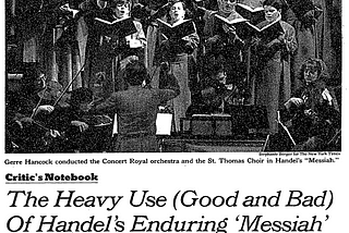 Overuse and Variations of Handel’s Messiah